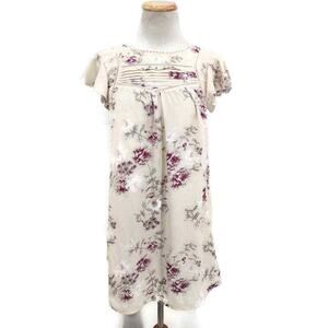 Vintage Contempo Casuals Granny Core Cream floral mini dress in size XS 90's